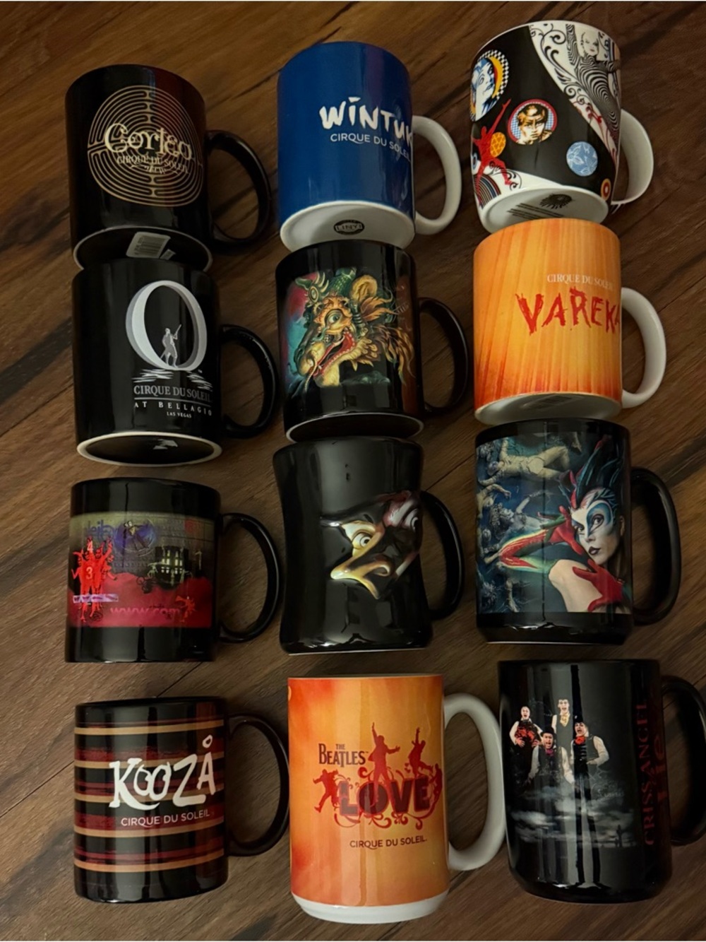 Cirque du Soleil Collectible Mug collection - 12 mugs